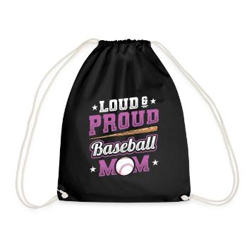 Laut und stolzer Baseball-Mutter - Turnbeutel - Schwarz - Vorne