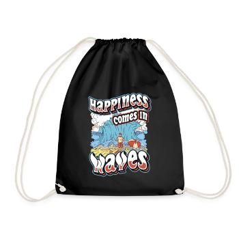Le bonheur vient dans les vagues Surf Océan Vacances d’été - Sac de sport léger - noir - Devant