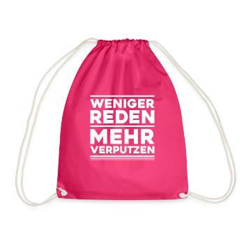 Stuckateur Plasterer Stukkateur Gipser Verputzer - Turnbeutel - Fuchsia - Vorne