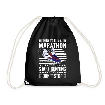 Wie man Marathon läuft - Marathon Racer - Turnbeutel - Schwarz - Vorne
