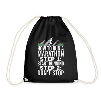 Lustig Marathon Motivation Lauftraining - Turnbeutel - Schwarz - Vorne