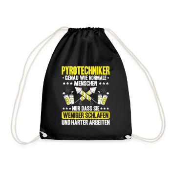Pyrotechniker Feuerwerk Pyrotechnik Pyrotechnician - Turnbeutel - Schwarz - Vorne