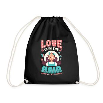 L’amour est dans les cheveux, barbier, coiffeur. - Sac de sport léger - noir - Devant