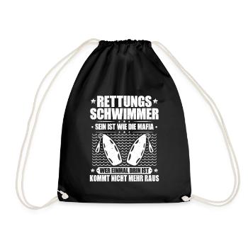 Rettungsschwimmer Wasserrettung Lifesaver - Turnbeutel - Schwarz - Vorne