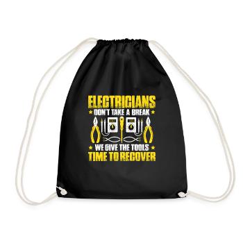 Elektroniker Elektriker Electrician Lineman - Turnbeutel - Schwarz - Vorne