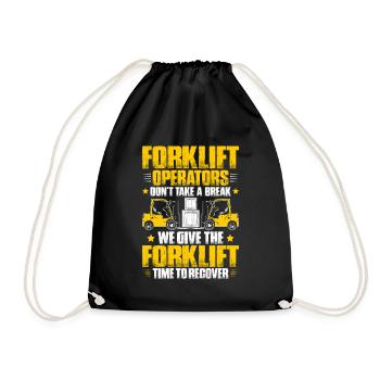 Staplerfahrer Gabelstaplerfahrer Forklift Operator - Turnbeutel - Schwarz - Vorne