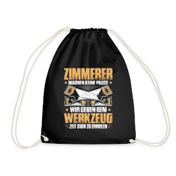 Zimmerer Zimmermann Zimmerei Carpenter Carpentry - Turnbeutel - Schwarz - Vorne