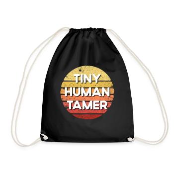 Tiny Human Tamer Retro Sunset Tagesbetreuungslehre - Turnbeutel - Schwarz - Vorne