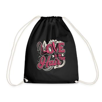 L’amour est dans les cheveux, barbier, coiffeur. - Sac de sport léger - noir - Devant