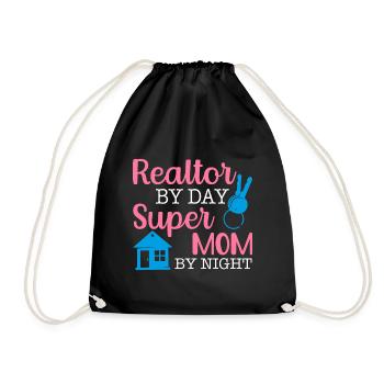 Immobilienmaklerin Mama Mutter Immobilienbüro - Turnbeutel - Schwarz - Vorne