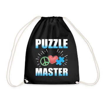 Puzzle-Meister Puzzle-Stücke Liebhaber - Turnbeutel - Schwarz - Vorne