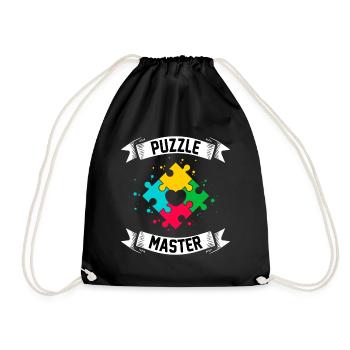 Puzzle-Meister - Turnbeutel - Schwarz - Vorne