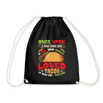 La fille aime les tacos - Sac de sport léger - noir - Devant