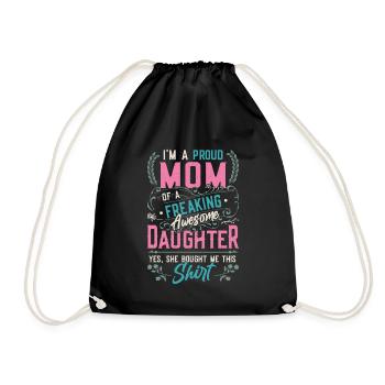 Je suis une fière mère d’une fille - Sac de sport léger - noir - Devant