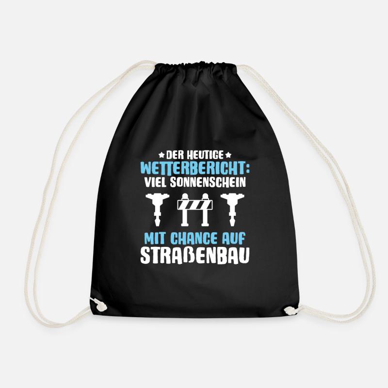 Straßenbauer Asphaltbauer Straßenbau - Turnbeutel - Schwarz