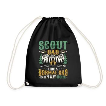 Scout Dad like a normal dad, only much cooler - Drawstring Bag - black - Front