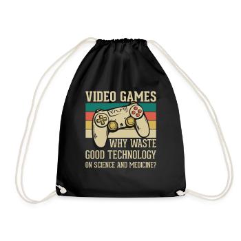 alte Videospiele Zitat - Vidoe Games Spruch - Turnbeutel - Schwarz - Vorne