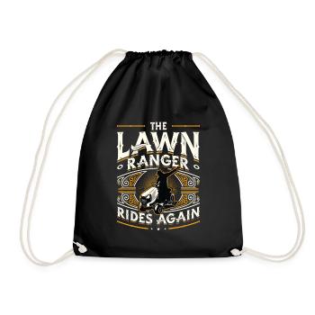 The Lawn Ranger Rides Again Lawn Care Lawn Mower - Drawstring Bag - black - Front