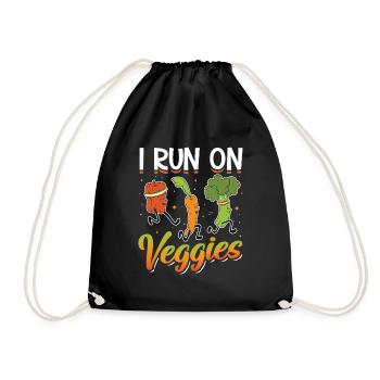 I run for Veggies - Drawstring Bag - black - Front