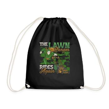 The Lawn Ranger Rides Again Lawn Care Lawn Mower - Drawstring Bag - black - Front