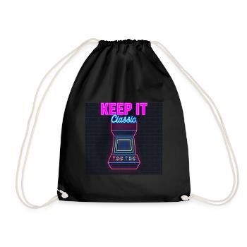 Keep It Classic - Retro 90er Arcade-Spiele - Turnbeutel - Schwarz - Vorne