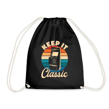 Keep It Classic - Retro 90er Arcade-Spiele - Turnbeutel - Schwarz - Vorne