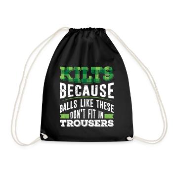 Kilt Costume écossais Dicton - Sac de sport léger - noir - Devant