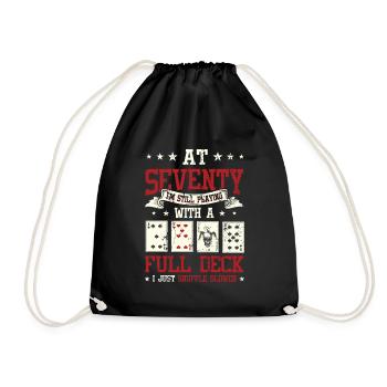 With seventy games, 70th birthday - Drawstring Bag - black - Front