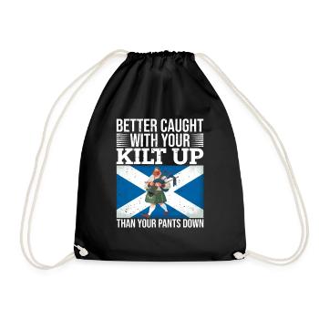 Traditional Kilt Wearing Quote For Kilt Guys - Turnbeutel - Schwarz - Vorne
