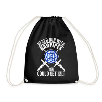 Schottland Fans Tradition Kilt Schottenrock - Turnbeutel - Schwarz - Vorne