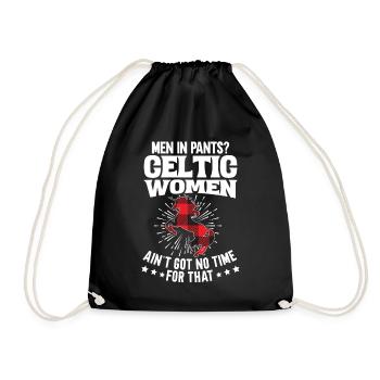 Lustiger Schottland Kilt Spruch Schottenrock - Turnbeutel - Schwarz - Vorne