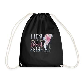 J’ai perdu mon cœur à cause des méduses de l’océan - Sac de sport léger - noir - Devant