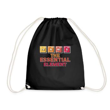 Tennis Das Essentielle Element Lustiges Tennis - Turnbeutel - Schwarz - Vorne
