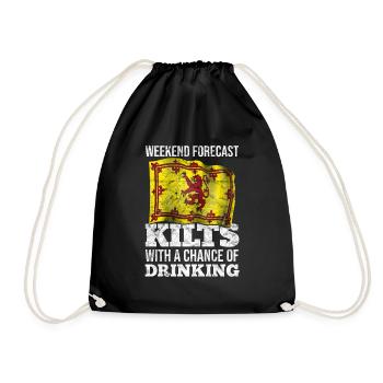 Wochenendvorhersage Kilts With Chance Of Drinking - Turnbeutel - Schwarz - Vorne