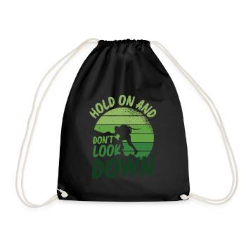 Don't Look Down Bouldering, Rock Climbing. - Drawstring Bag - black - Front
