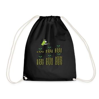 Cash Flow Investor Stock Market Shareholder Planting - Drawstring Bag - black - Front