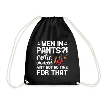 Kilt Männer Spruch Schottenrock - Turnbeutel - Schwarz - Vorne