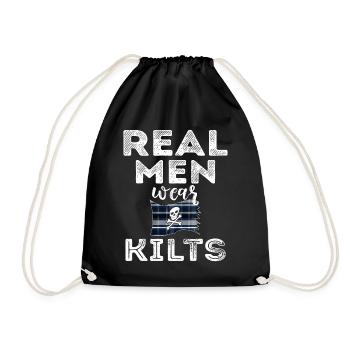 Kilt Männer Spruch Schottenrock - Turnbeutel - Schwarz - Vorne