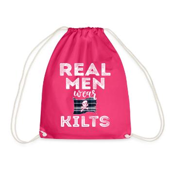 Kilt Männer Spruch Schottenrock - Turnbeutel - Fuchsia - Vorne