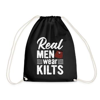 Kilt Männer Spruch Schottenrock - Turnbeutel - Schwarz - Vorne