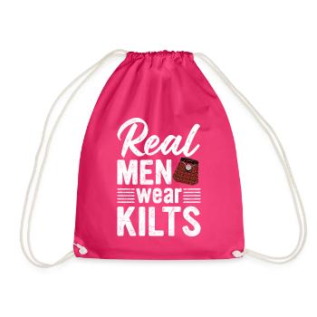 Kilt Männer Spruch Schottenrock - Turnbeutel - Fuchsia - Vorne