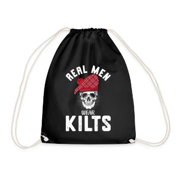 Kilt Männer Spruch Schottenrock - Turnbeutel - Schwarz - Vorne