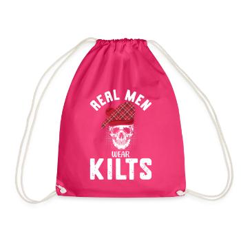 Kilt Männer Spruch Schottenrock - Turnbeutel - Fuchsia - Vorne