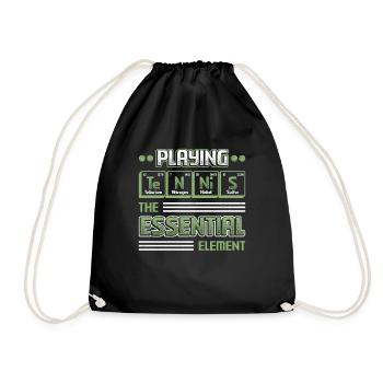Tennis Das Essentielle Element Lustiges Tennis - Turnbeutel - Schwarz - Vorne