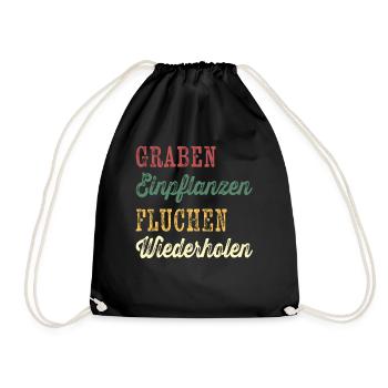 Landschaftsgärtner Garten Gärtner Fluchen Lustig - Turnbeutel - Schwarz - Vorne