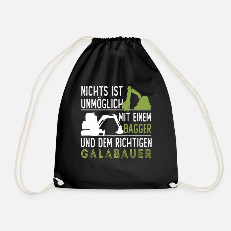 Galabauer Landschaftsgärtner Garten Spruch Bagger - Turnbeutel - Schwarz
