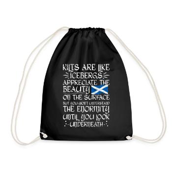 Schottischer Kilt Tracht - Schottenrock Schottland - Turnbeutel - Schwarz - Vorne