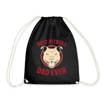 Pitbull Spruch Papa Hunde Vater Pitbull Geschenk - Turnbeutel - Schwarz - Vorne