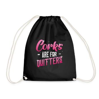 Les bouchons sont pour le festival du vin amusant de Quitter. - Sac de sport léger - noir - Devant