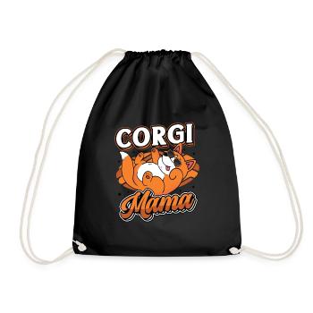 Corgi Mama für Damen - Turnbeutel - Schwarz - Vorne